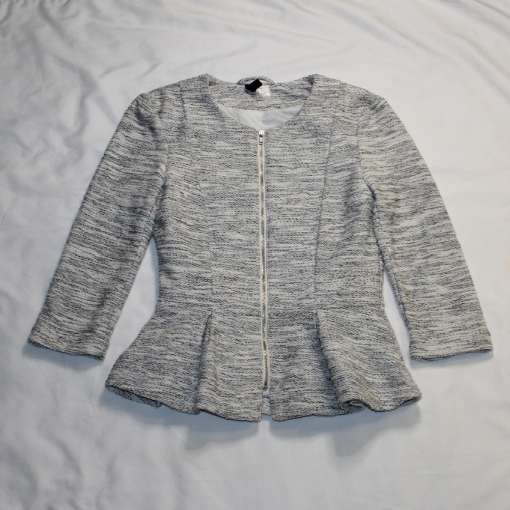 Divided by H&M Peplum Jacket Gray Sz 4